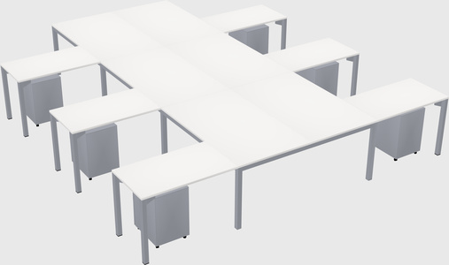 Shared l-shaped desk