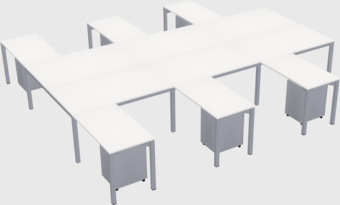 Shared l-shaped desk