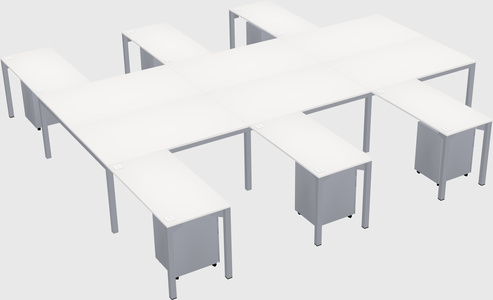 Shared l-shaped desk