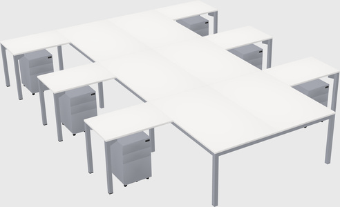 Shared l-shaped desk