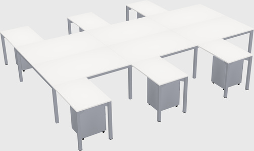 Shared l-shaped desk