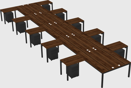 Shared l-shaped desk