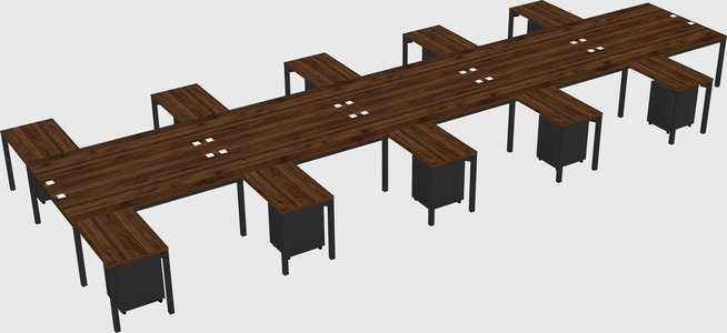 Shared l-shaped desk