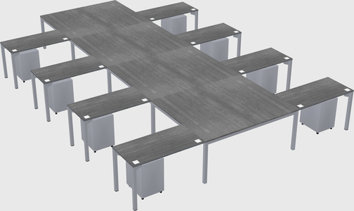 Shared l-shaped desk