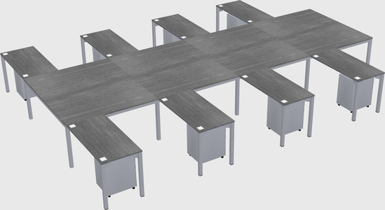 Shared l-shaped desk