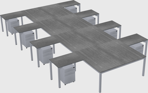 Shared l-shaped desk