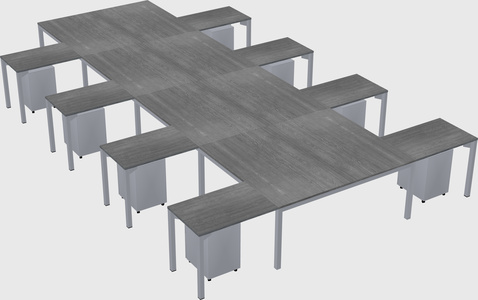 Shared l-shaped desk