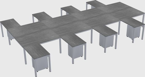 Shared l-shaped desk