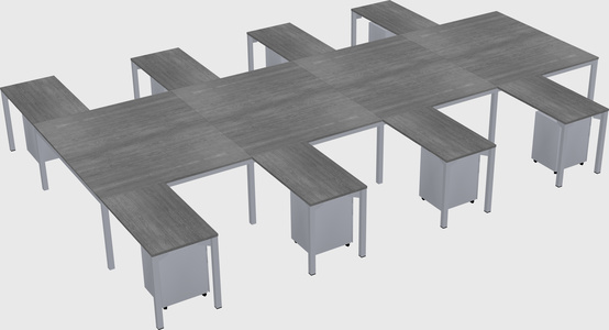 Shared l-shaped desk