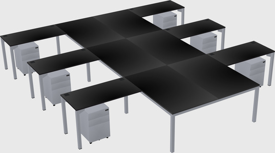 Shared l-shaped desk