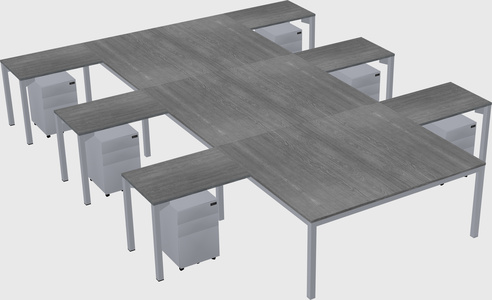 Shared l-shaped desk