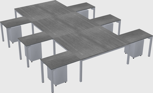 Shared l-shaped desk