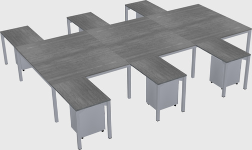 Shared l-shaped desk