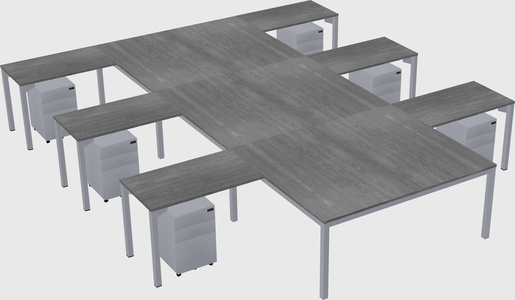 Shared l-shaped desk