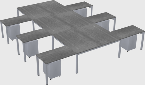 Shared l-shaped desk