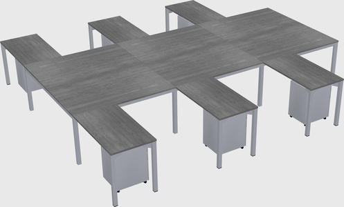 Shared l-shaped desk