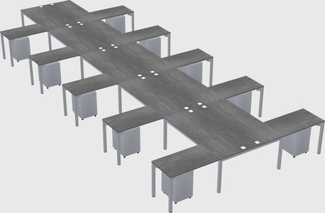 Shared l-shaped desk