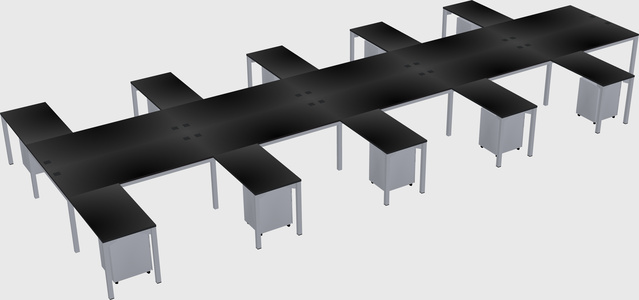 Shared l-shaped desk