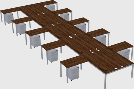 Shared l-shaped desk