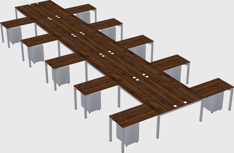 Shared l-shaped desk