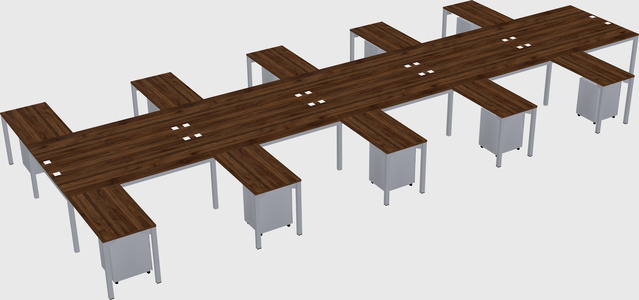 Shared l-shaped desk