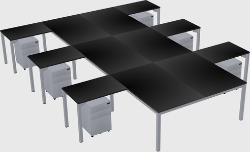Shared l-shaped desk