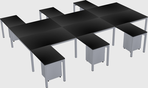 Shared l-shaped desk