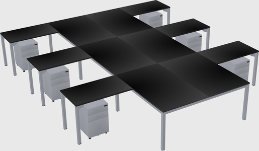 Shared l-shaped desk