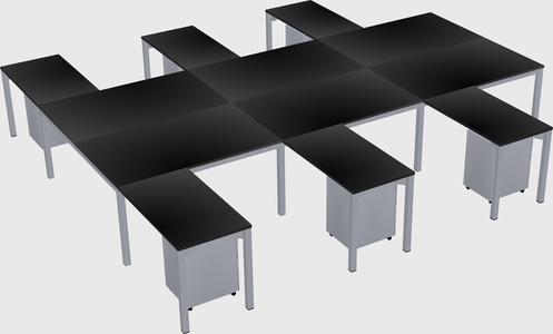 Shared l-shaped desk