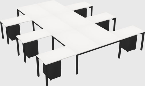 Shared l-shaped desk