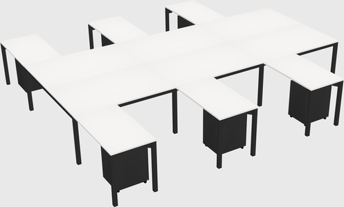 Shared l-shaped desk
