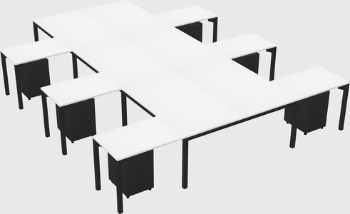 Shared l-shaped desk
