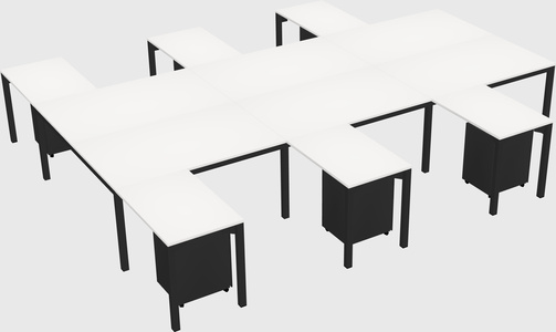 Shared l-shaped desk