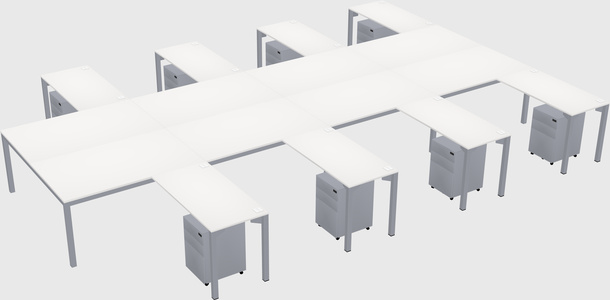 Shared l-shaped desk