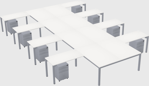 Shared l-shaped desk