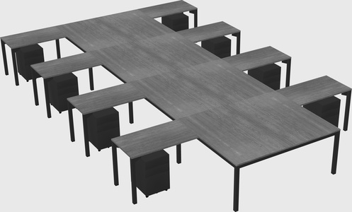 Shared l-shaped desk