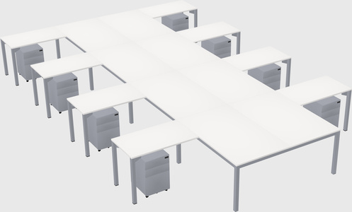 Shared l-shaped desk