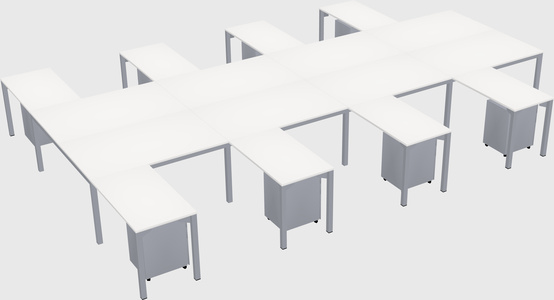 Shared l-shaped desk