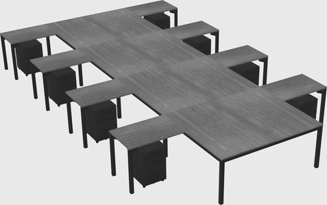 Shared l-shaped desk