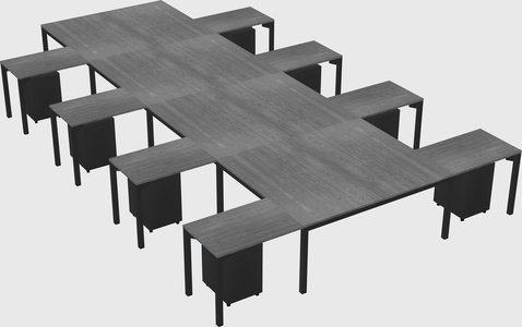 Shared l-shaped desk