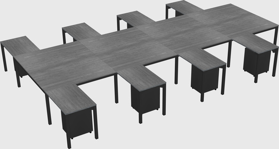 Shared l-shaped desk