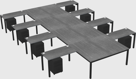 Shared l-shaped desk