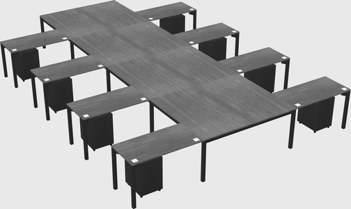Shared l-shaped desk