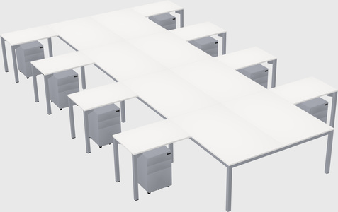 Shared l-shaped desk