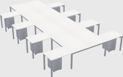 Shared l-shaped desk