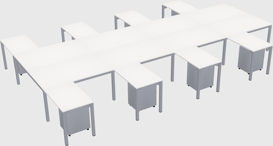 Shared l-shaped desk