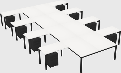 Shared l-shaped desk