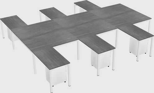 Shared l-shaped desk