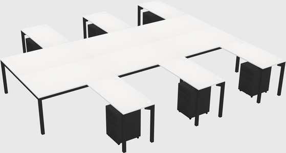 Shared l-shaped desk