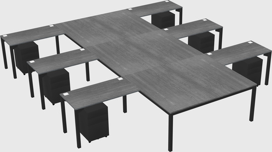 Shared l-shaped desk